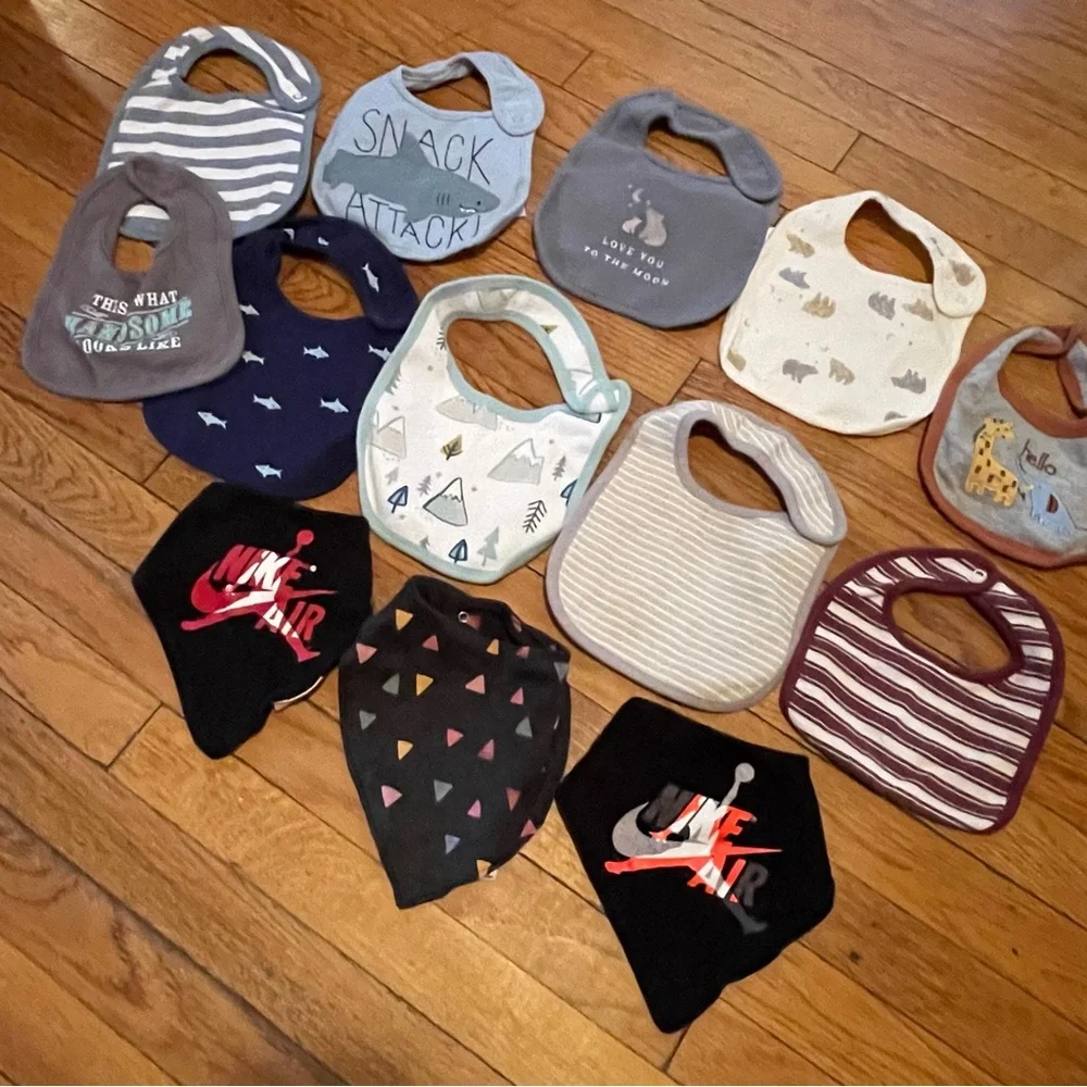 Lot of Bibs (10 Regular and 3 Bandana Bibs)
